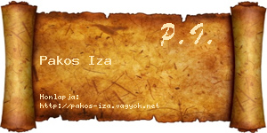 Pakos Iza névjegykártya